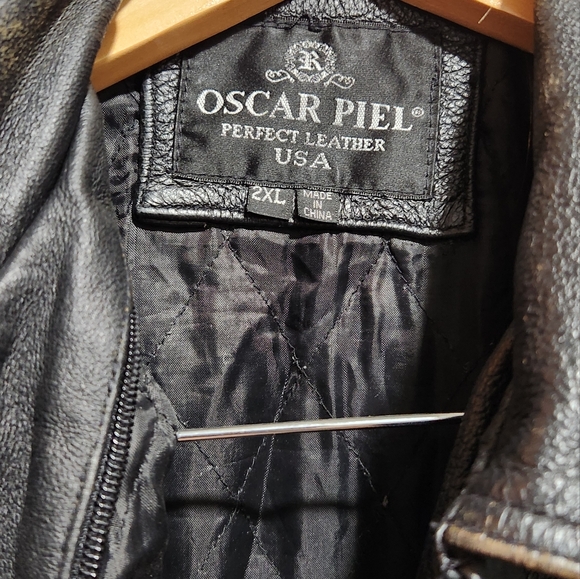 Oscar Piel, XXL is US Army, mens, leather jacket, Vintage, small blemish - Picture 2 of 12